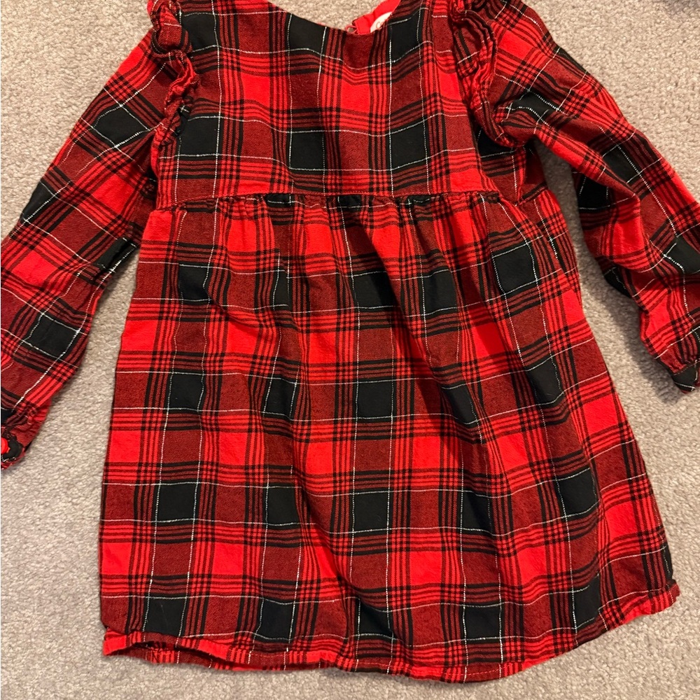 Cat & Jack Red and Black Plaid Dress